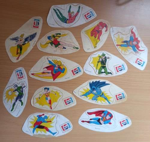 Rare full set of 12 1970s DC Justice League Pepsi sticker cards - price reduced!