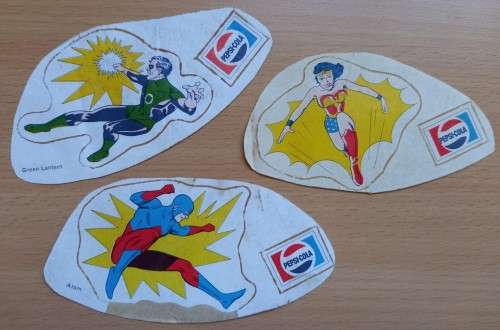 Rare full set of 12 1970s DC Justice League Pepsi sticker cards - price reduced!