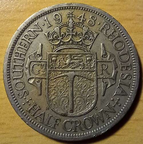 Southern Rhodesia 1/2 Crown 1948 & 6 Pence 1947