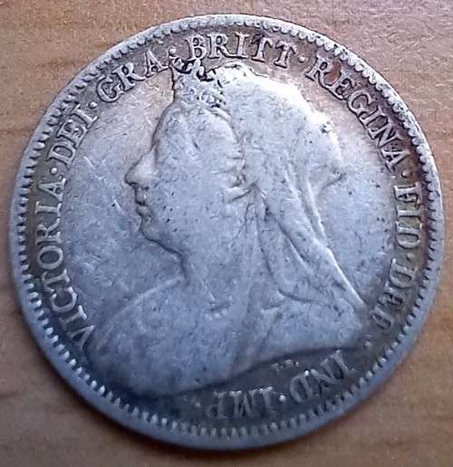 1901 Great Britain sterling silver 6 Pence