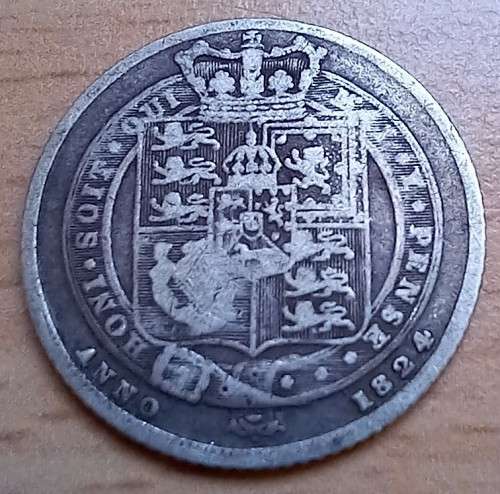 1824 Great Britain sterling silver 6 Pence