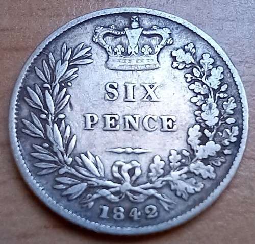 1842 Great Britain sterling silver 6 Pence - good coin