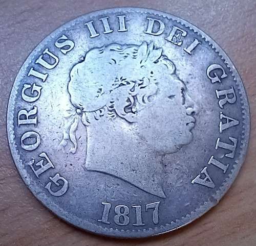 1817 Great Britain sterling silver 1/2 Crown, small head