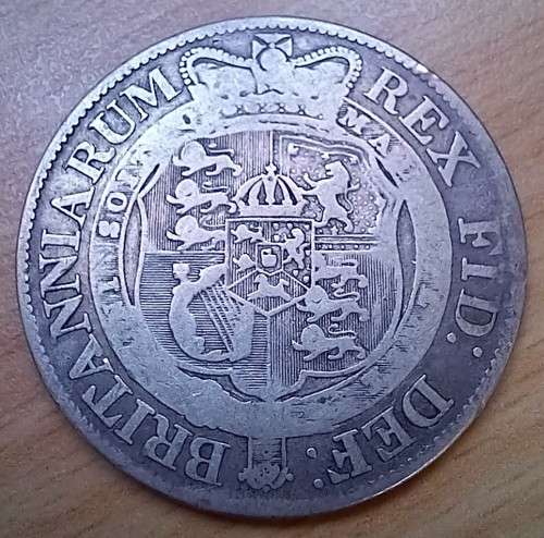 1817 Great Britain sterling silver 1/2 Crown, small head