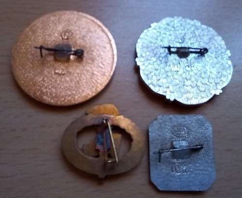 Lot of 3 Russian & 1 Hungarian vintage badges