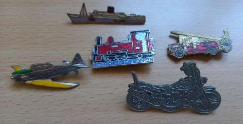 Great lot of 10 vintage lapel pin badges, various transportation