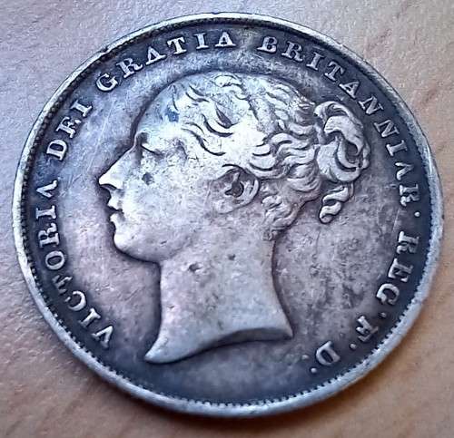 1839 Great Britain silver 1 Shilling with rim marks