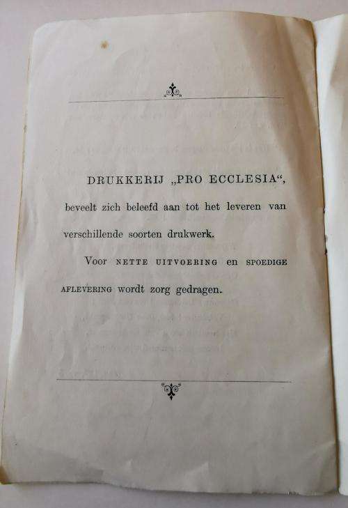 Very early Dutch Reformed Church membership acceptance booklet 1903