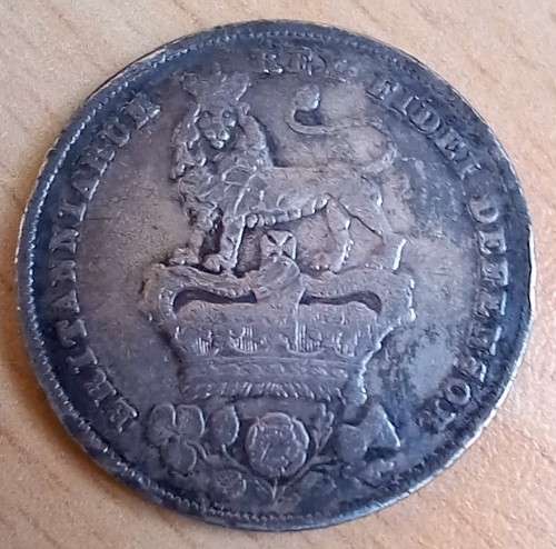 1826 Great Britain 1 Shilling, ex-mount