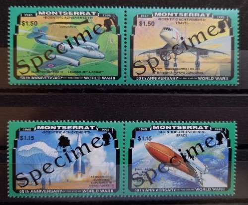 1995 Montserrat 2 pairs specimen