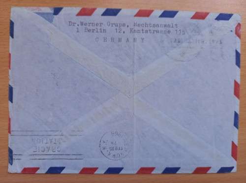 1964 Germany airmail cover to New York - returned to sender, addressee deceased