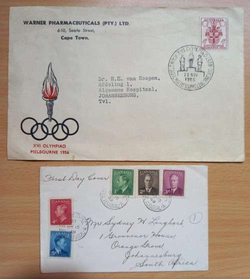 Lot of 9 FDCs: Canada, New Zealand & Australia 1948-1975
