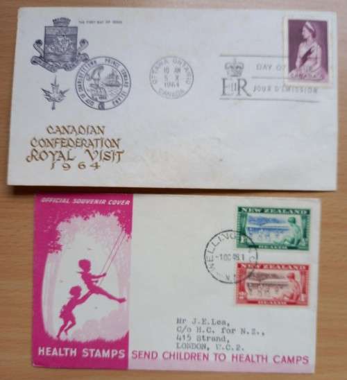 Lot of 9 FDCs: Canada, New Zealand & Australia 1948-1975