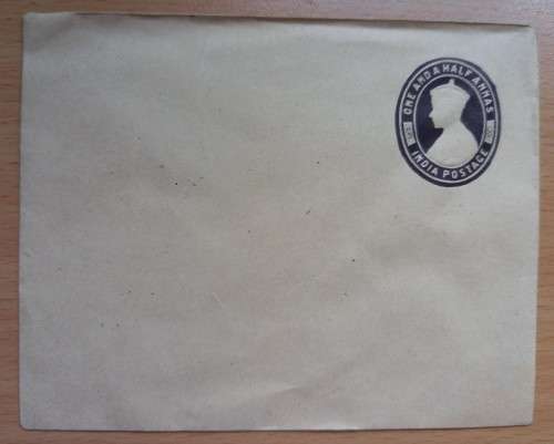 Unused India 1 1/2 Annas embossed envelope