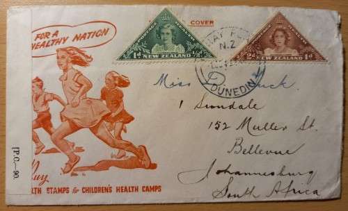 1943 New Zealand cover Dunedin to South Africa - opened by examiner