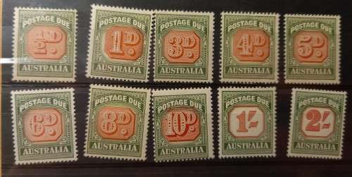 Australia 1958 set of 10 MNH postage dues