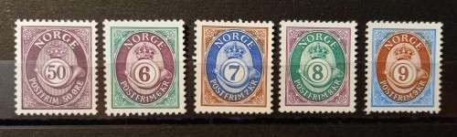 Norway 1991 Posthorn MNH stamps (6) + 1 (1978)