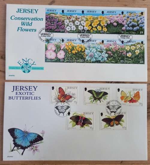 Jersey lot of 15 FDCs: 1990, 1995 & 1996 - some high values