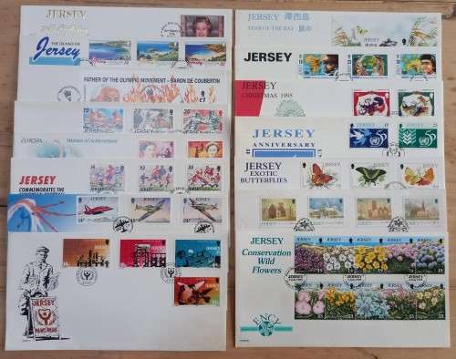 Jersey lot of 15 FDCs: 1990, 1995 & 1996 - some high values
