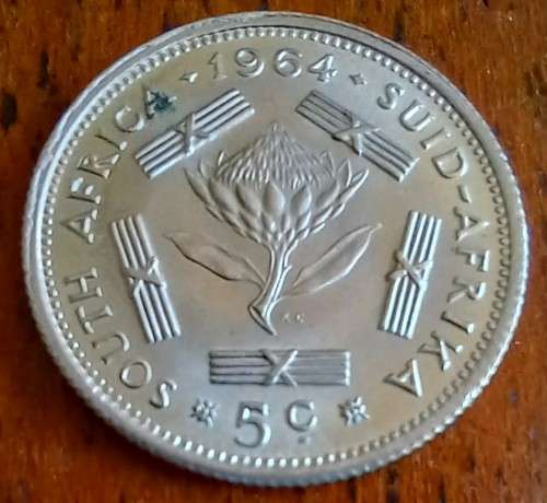 1964 SA silver 5c *looks unused