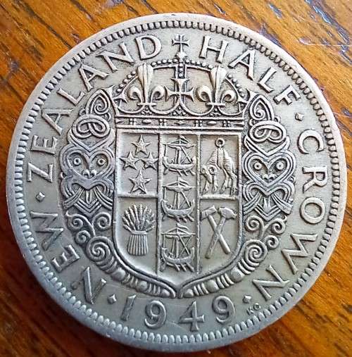 1949 New Zealand Half Crown