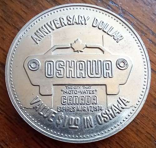 1974 Canada Oshawa $1 trade token