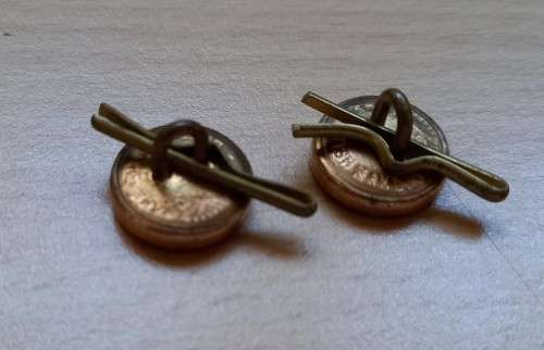 Pair of antique sunstone cufflinks / lapel pieces