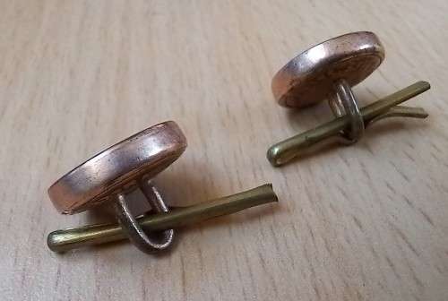 Pair of antique sunstone cufflinks / lapel pieces