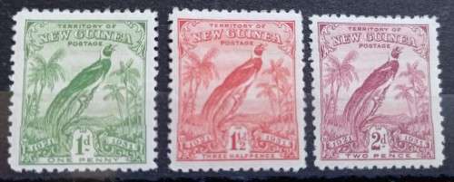 1931 New Guinea 1d, 1 1/2d & 2d MH stamps, CV $20