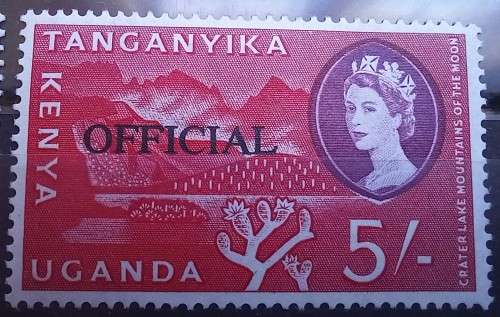 1960 Kenya, Uganda & Tanganyika full set of 8 official stamps, 5c to 5/ MH