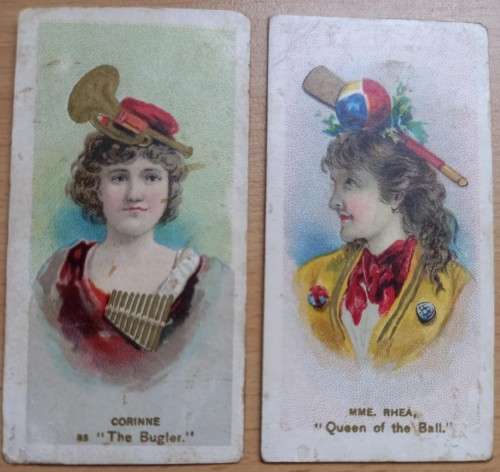 1889 Rare Duke`s cigarette cards: lot of 7 Fancy Dress, poor condition