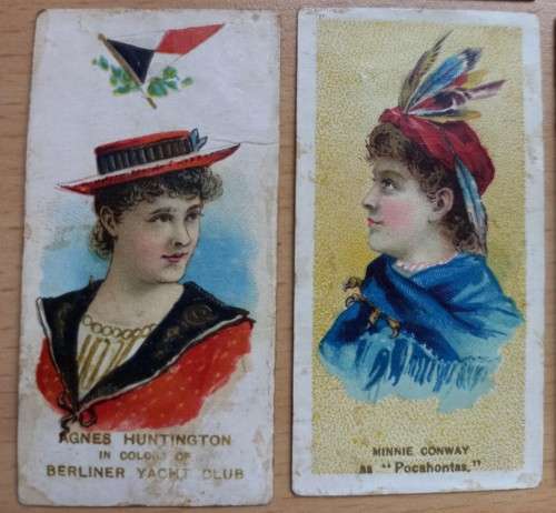 1889 Rare Duke`s cigarette cards: lot of 7 Fancy Dress, poor condition