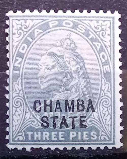 India 1900-1902 6 MH stamps of Nabha, Jhind, Chamba & Gwalior states