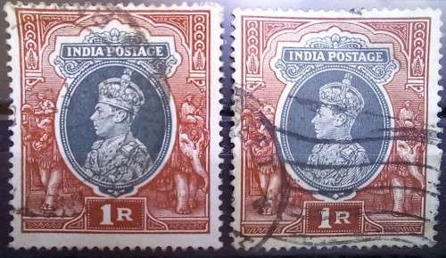 India 1937 to 1940 lot of 15 George VI, used stamps