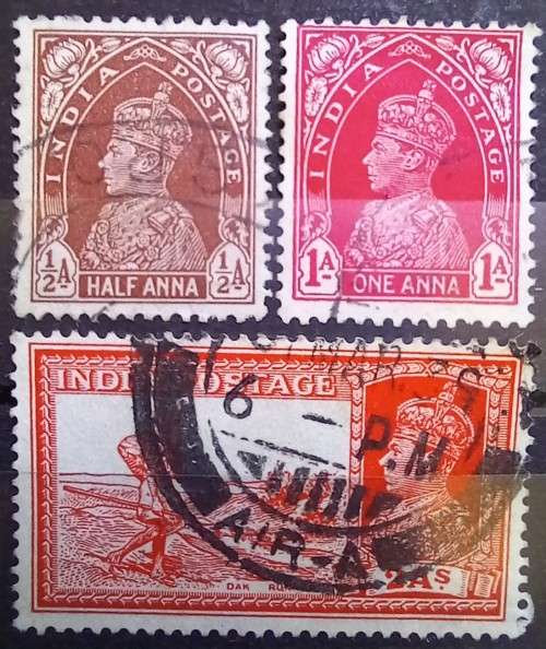 India 1937 to 1940 lot of 15 George VI, used stamps
