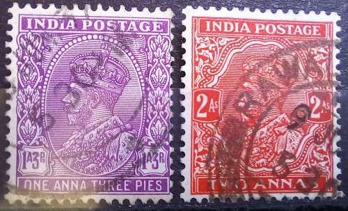 India 1932-1935 lot of 10 used George V stamps