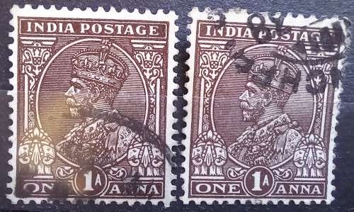 India 1932-1935 lot of 10 used George V stamps