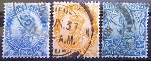 India 1913-1922 lot of 7 used stamps