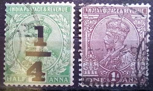India 1913-1922 lot of 7 used stamps