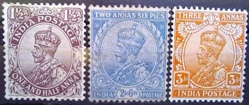 1911 India 1 1/2A, 2A & 3A MH