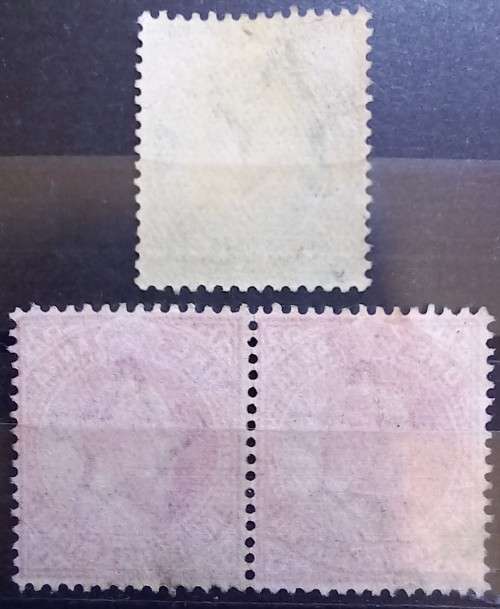 1906 India 1/2A MLH & 1A pair, used