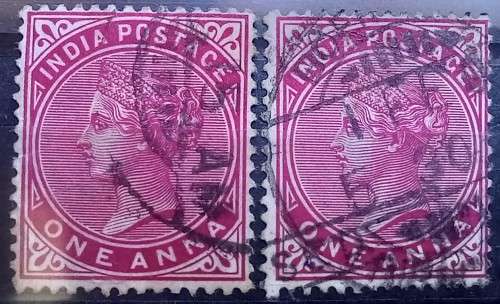 India 1882-1900 lot of 8 used stamps Victoria