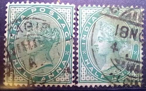 India 1882-1900 lot of 8 used stamps Victoria