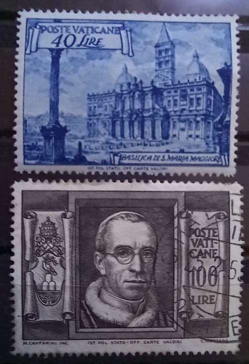 1949 Vatican City churches, lot of 8 MH & 1 used (100 Lire)