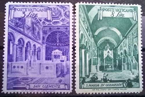 1949 Vatican City churches, lot of 8 MH & 1 used (100 Lire)