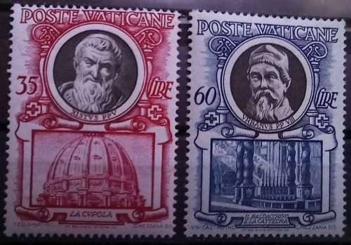 1953 Vatican City Pope heads, full set of 11 MH + extras