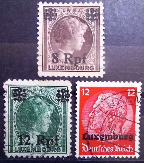 1940 German occupation of Luxembourg, 3 used stamps