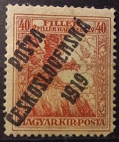 1919 Czechoslovakia war charity overprints 10, 15 & 40 F