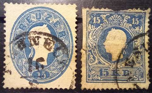 Austria 1859 to 1860 lot of 6 used stamps