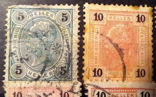 Austria 1900 to 1901 lot of 8 used Heller stamps